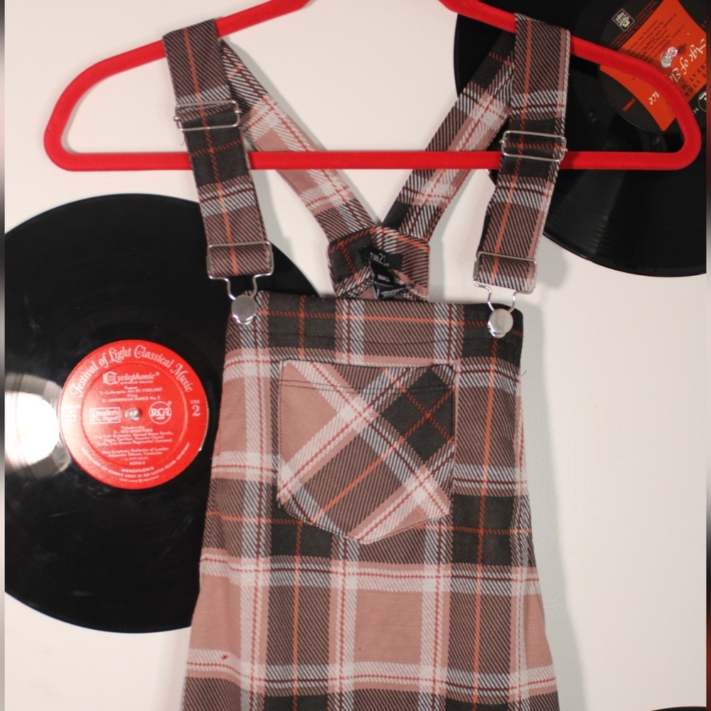 Plaid Overall Dress